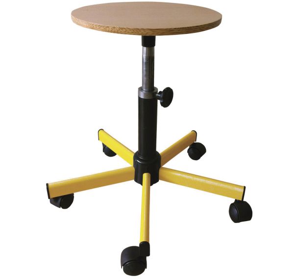 Tabouret assise bois réglable manuellement