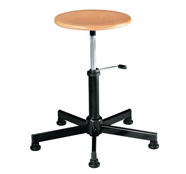 Tabouret bois roulettes / patins hauteur 47 à 62 cm