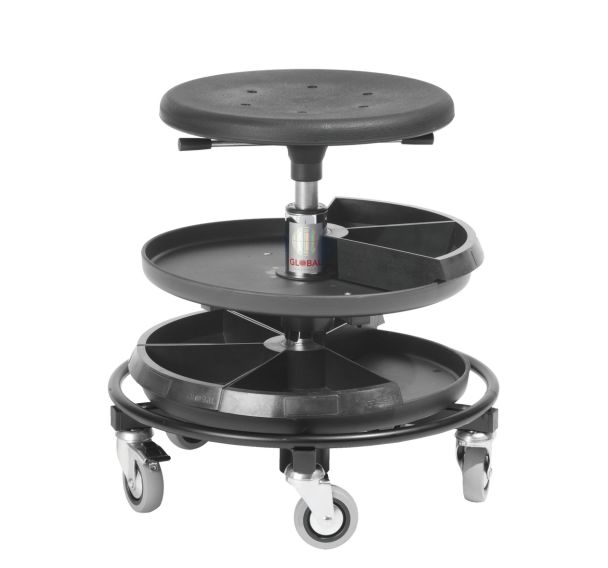 Tabouret de monteur 2 niveaux de rangements