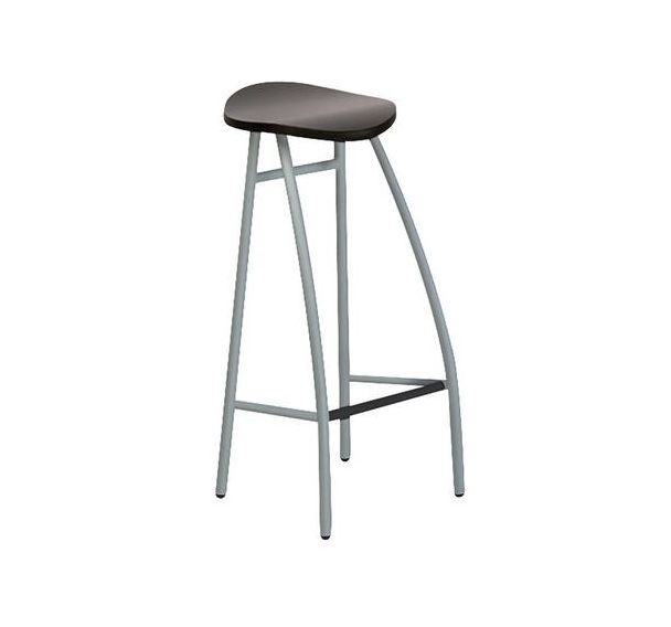 Tabouret haut Diablo assise bois verni
