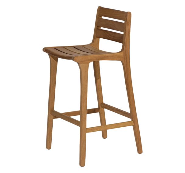 Tabouret haut Emma - assise dossier et piètement Iroko