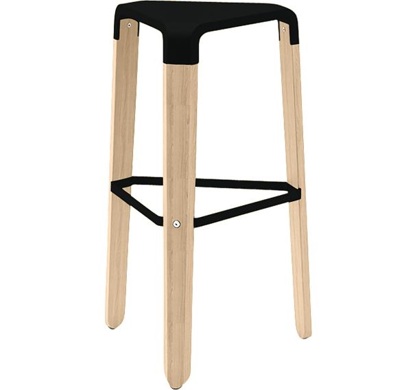 Tabouret haut Picapau hêtre assise polypropylène Infiniti