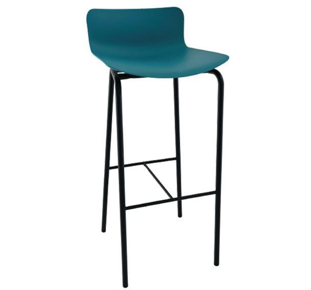 Tabouret haut Popp coque polycarbonate/piètement acier