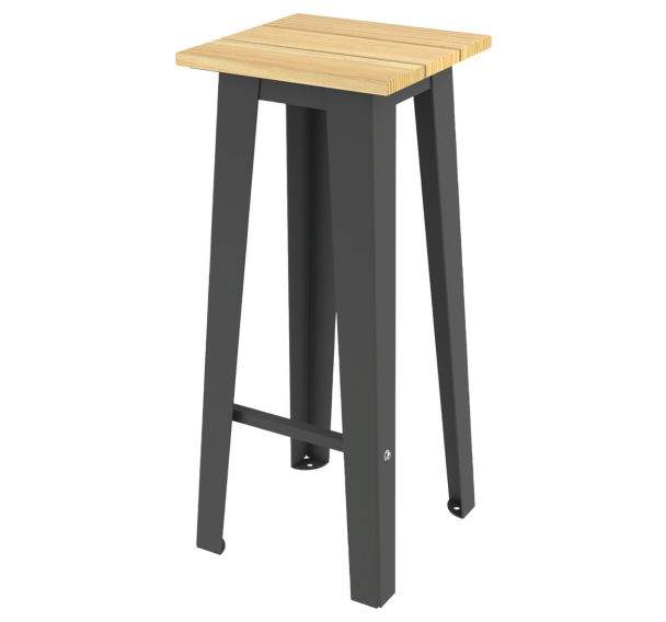 Tabouret haut SELIM robinier/acier anthracite 7016