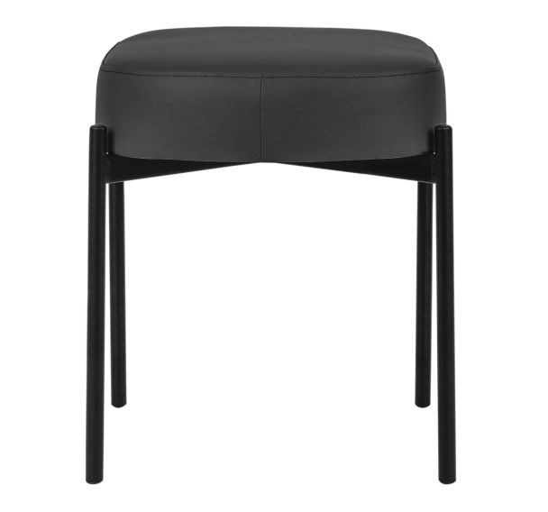 Tabouret oblong Gaia pied noir simili cuir Paperflow