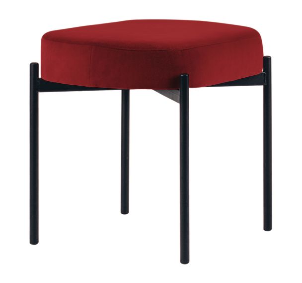 Tabouret oblong Gaia pied noir velours polyester Paperflow