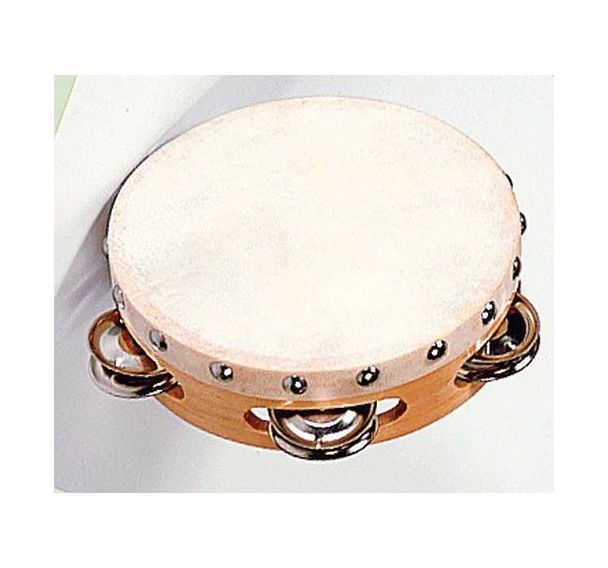 Tambourin 2x4 cymbalettes peau naturelle ø 15 cm