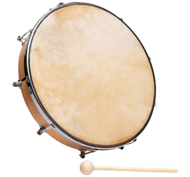 Tambourin peau naturelle 20 cm-Fuzeau
