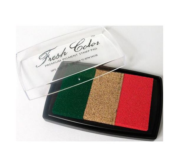 Tampon encreur pour timbres 3 couleurs noël