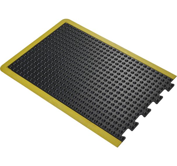 Tapis anti-fatigue Bubblemat bords jaunes - COBA Europe