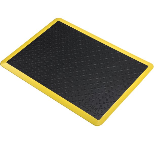 Tapis anti-fatigue Cobaelite Diamond-0,6mx0,9m-Noir/jaune