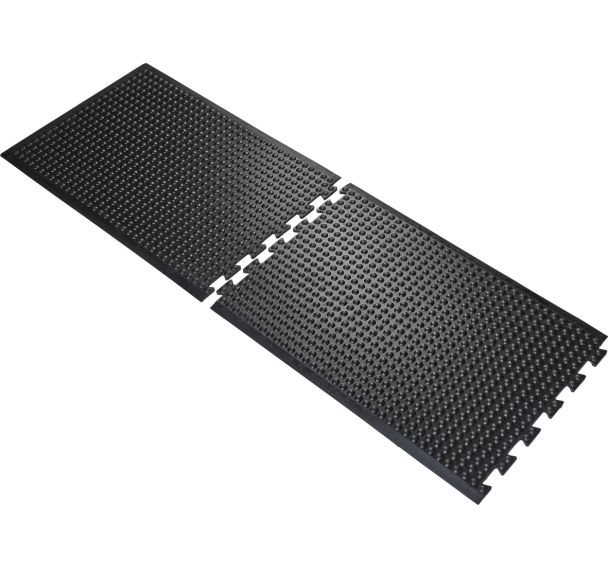 Tapis anti-fatigue nitrile bords emboîtables-0,6mx0,9m-Noir