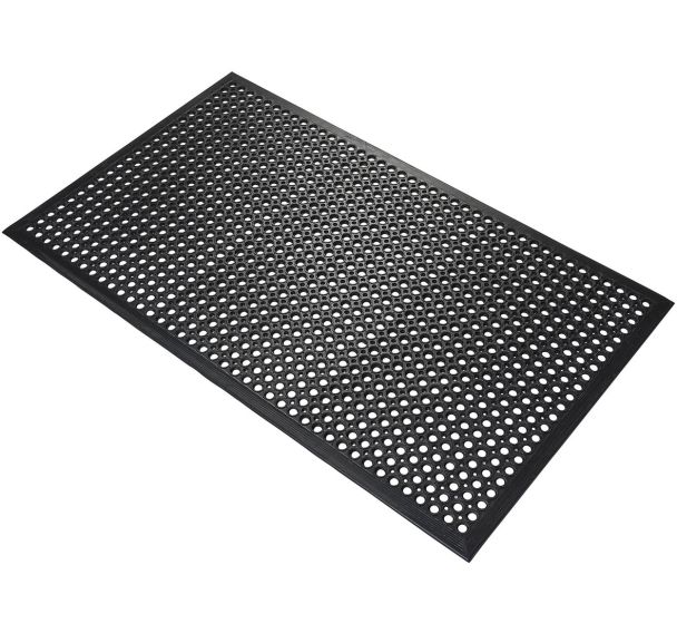 Tapis antidérapant et anti-fatigue bordé-0,9mx1,5m-Noir