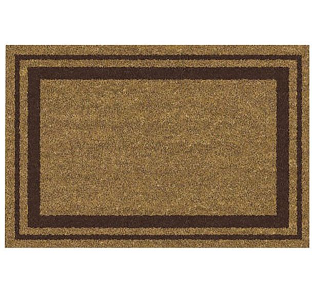 Tapis coco naturel 40x60cm épaisseur 15 mm bord marron