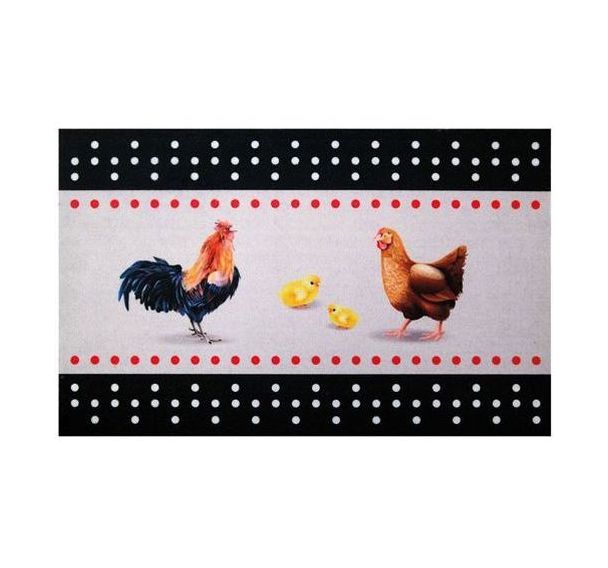 Tapis cuisine motif poules - 50x80 cm