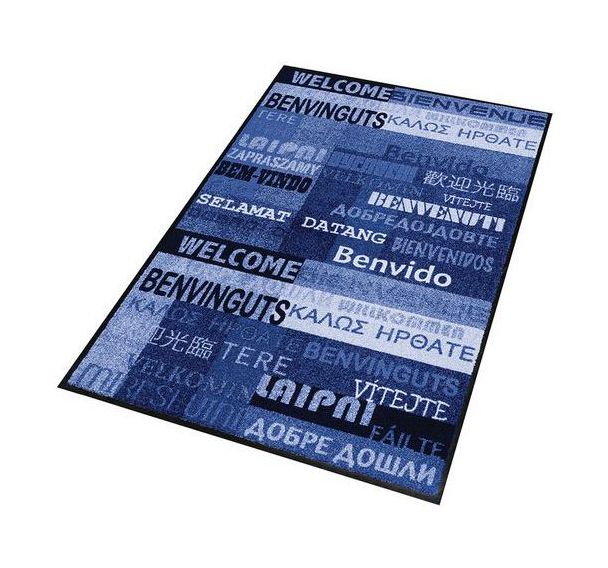 Tapis d'entrée décoratif zone de trafic peu intense New Welcome bleu - Notrax