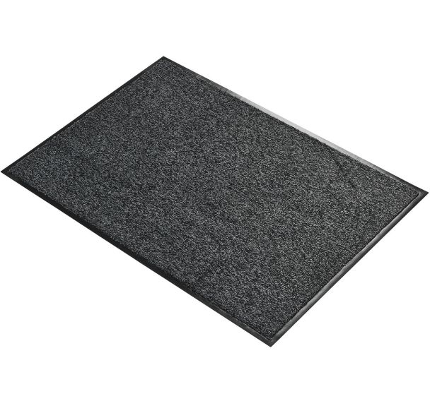 Tapis d'entrée lavable microfibre Doormat-0,6mx0,8m-Noir