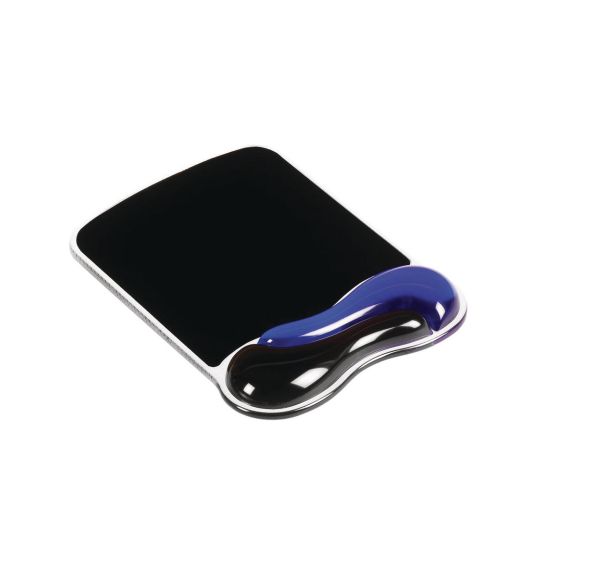 Tapis de souris Duo avec repose poignet en gel noir/bleu