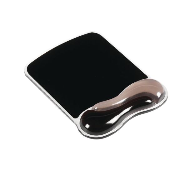 Tapis de souris Duo avec repose poignet en gel noir/gris fumé