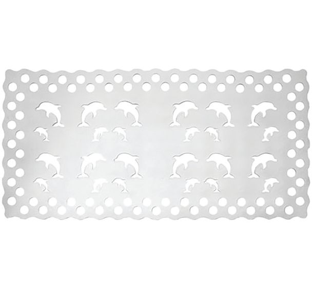 Tapis fond de baignoire 36x72cm dauphins blanc