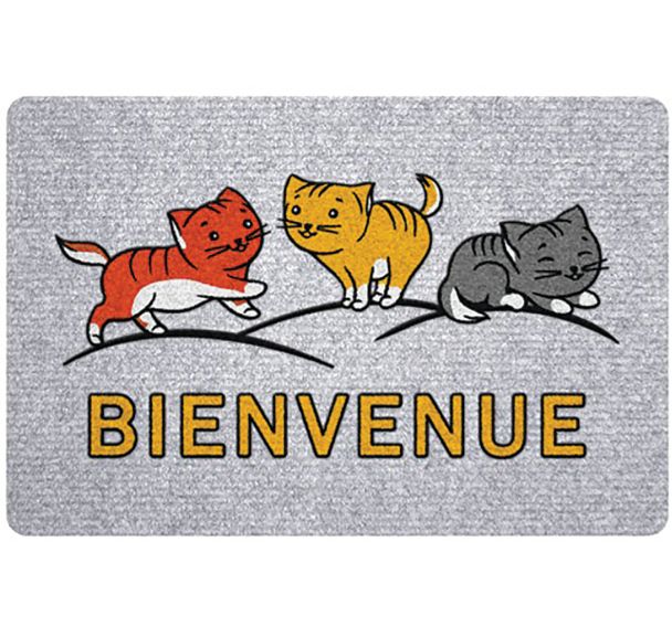 Tapis greyflock chats bienvenue 40x60cm