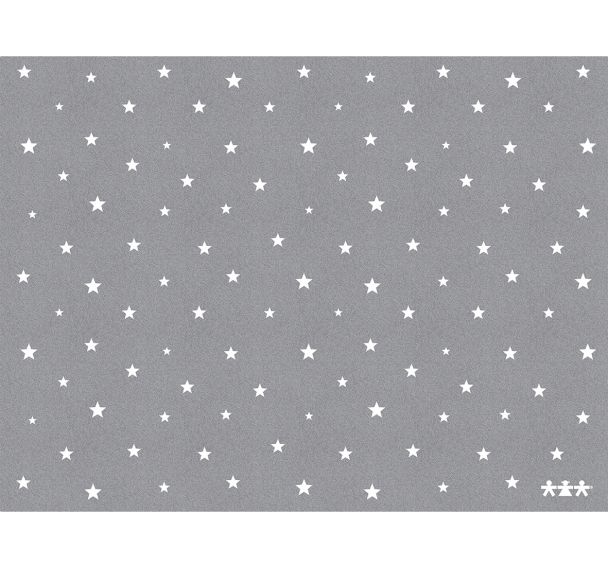 Tapis gris étoiles blanches
