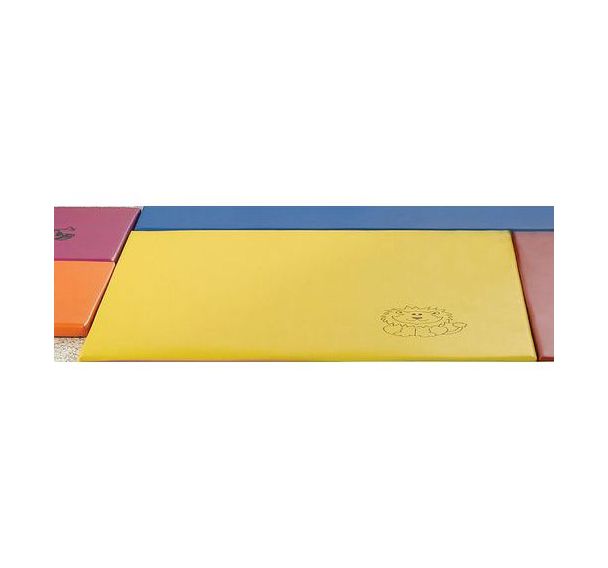 Tapis mousse Afrique 120 x 120 cm jaune, sérigraphie lion