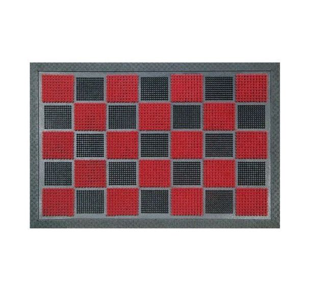 Tapis picots flocage rouge antidérapant