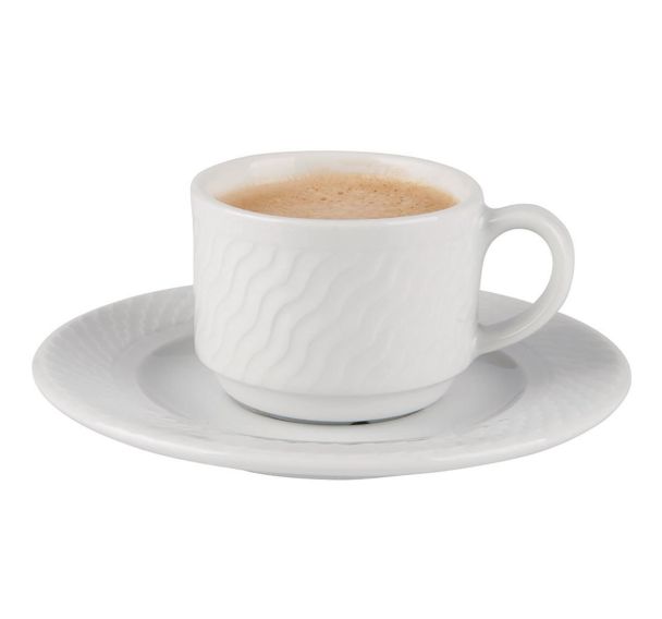 Tasse café en porcelaine ø6,5 cm 9cl blanc-Panama