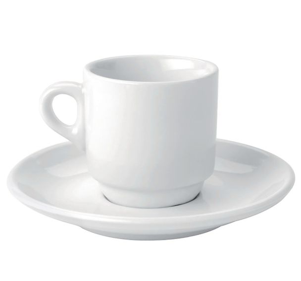 Tasse et soucoupe café en porcelaine ø5,5 cm 9cl blanc