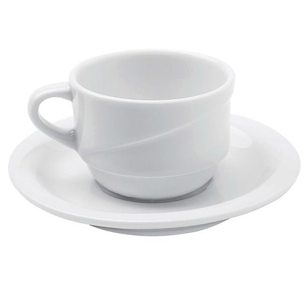 Tasse et soucoupe café en porcelaine ø6,4 cm 9cl blanc-xTanbul
