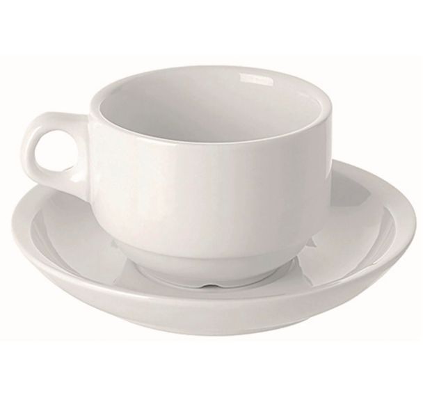 Tasse et soucoupe thé en porcelaine ø8,2 cm 18cl blanc