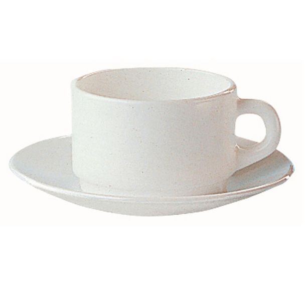 Tasse thé en verre trempé ø7,5 cm 14cl blanc-Cylindrique-Arcoroc