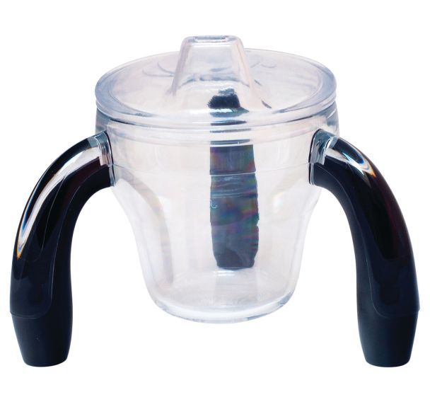 Tasse tripode antidérapante adulte avec couvercle Plastorex