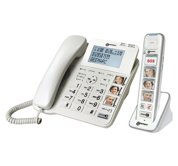 Téléphone filaire Amplidect Combi 295 + combiné sans fil Photodect295 - Geemarc