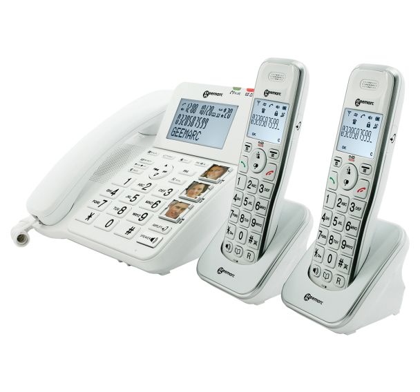 Téléphone filaire Amplidect Combi + 2 Amplidect 295 AD sans fil - Geemarc
