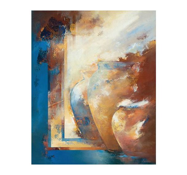 Terre mêlée 80x100 cm - Châssis 4 cm avec effet miroir