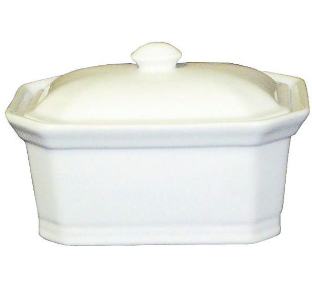 Terrine rectangulaire avec couvercle 600g blanc