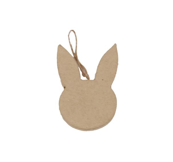 Tête de lapin plate à suspendre 1x6,5x9cm (Lot de 20)