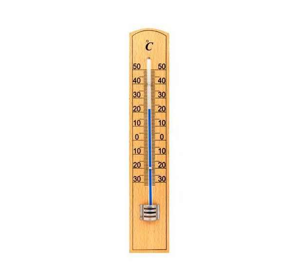 Thermomètre intérieur/extérieur en bois 20cm