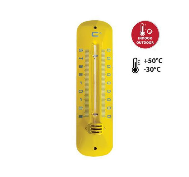 Thermomètre intérieur/extérieur en métal 19cm - Velamp