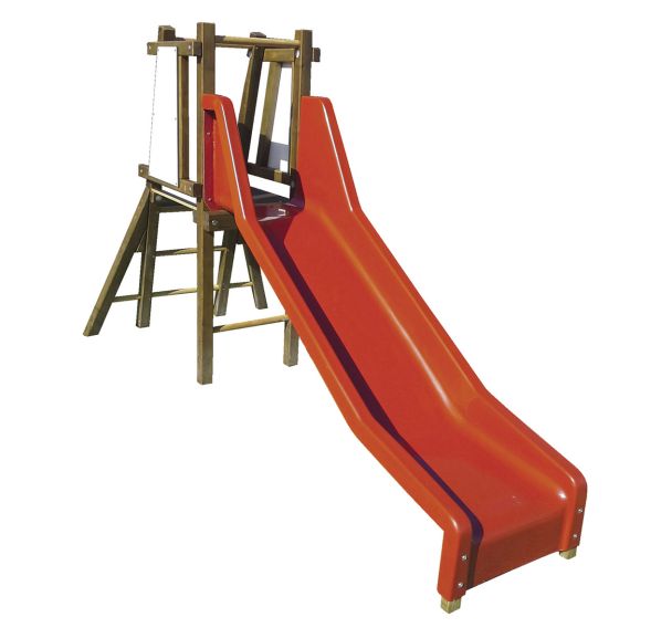 Toboggan hauteur de chute 0,90 m coloris rouge - Jambes de scellement