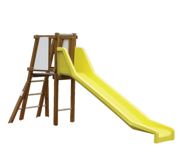 Toboggan hauteur de chute 1,10 m coloris jaune - Jambes de scellement