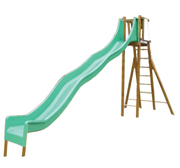 Toboggan hauteur de chute 1,50 m coloris vert - Jambes de scellement