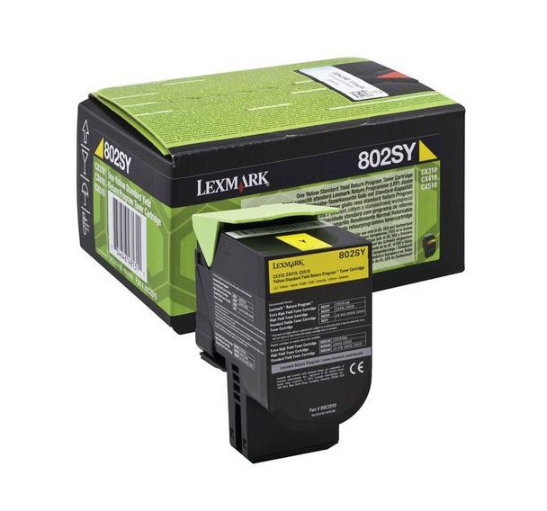 Toner Jaune 2000p LEXMARK 802SY (802C2SY0)