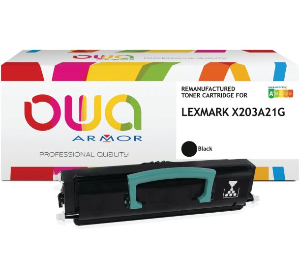Toner Lexmark X203A21G-X203A11G - Noir