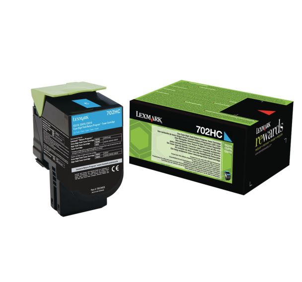 Toner cyan 3000 pages LEXMARK 702HC (70C2HC0)