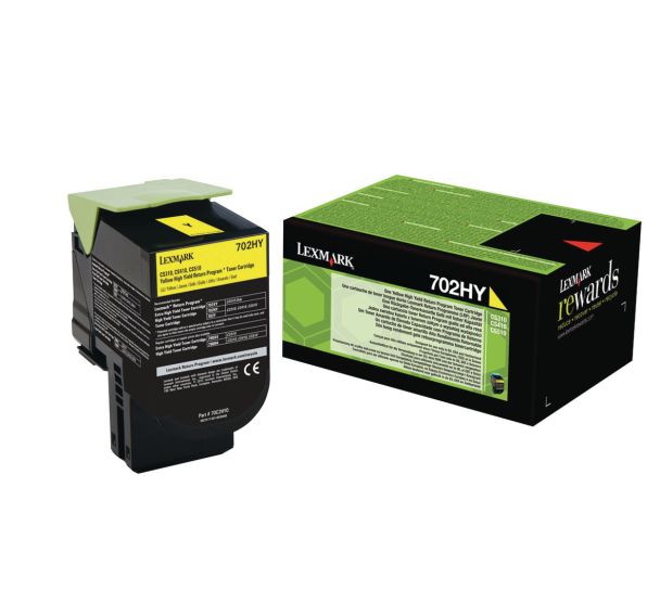 Toner jaune 3000 pages LEXMARK 702HY (70C2HY0)