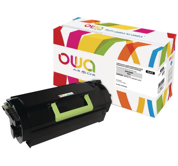 Toner laser noir reconditionné pour Lexmark MX711 - Owa