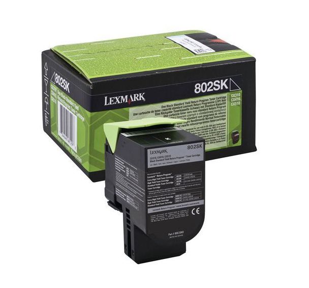 Toner noir LEXMARK 2500p 802SK (802C2SK0)